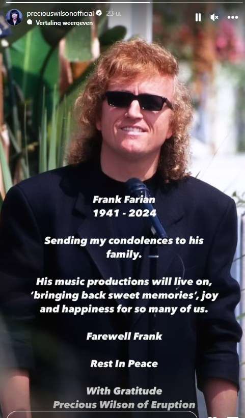 Frank Farian Krankheit